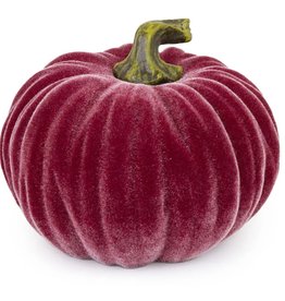 4.5" Dia Velvet Pumpkin Burgundy