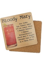 Bloody Mary Cocktail Wooden Bar Coaster