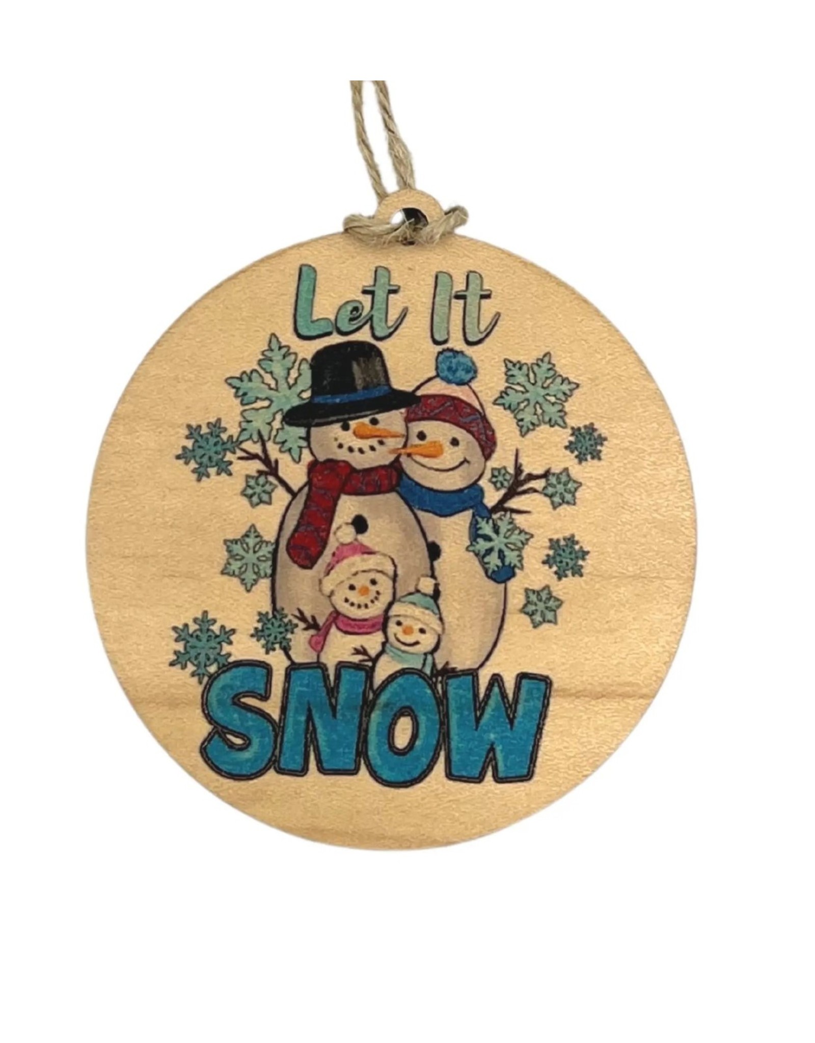 Let It Snow Wood Christmas Ornaments