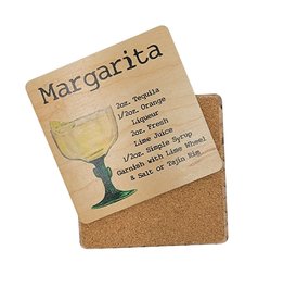 Margarita Cocktail Wooden Bar Coaster