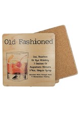Old Fashioned Cocktail Wooden Bar Coaster