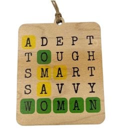 Woman Wordle Christmas Ornaments