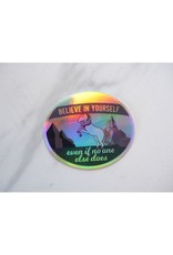 Sentinal Supply Believe Unicorn Sticker - Holographic Rainbow Foil Decals