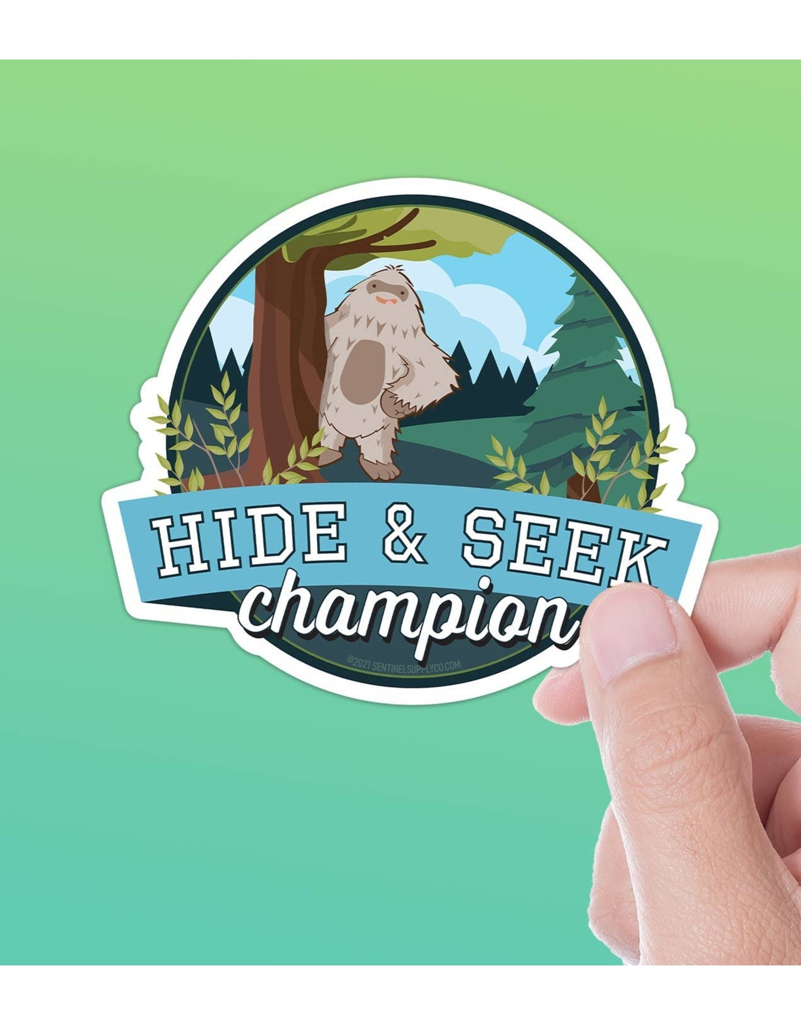 Sentinal Supply Hide and Seek Bigfoot Sticker - Funny Sasquatch Decals