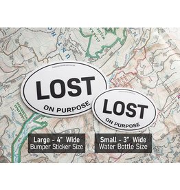 Sentinal Supply Lost on Purpose Oval Bumper Sticker, Outdoor Adventure Decal  Sm. Water Bottle Size - 3"