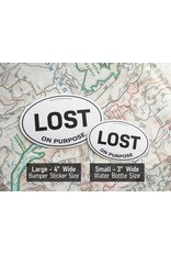 Sentinal Supply Lost on Purpose Oval Bumper Sticker, Outdoor Adventure Decal  Lg Bumper Sticker Size - 4"