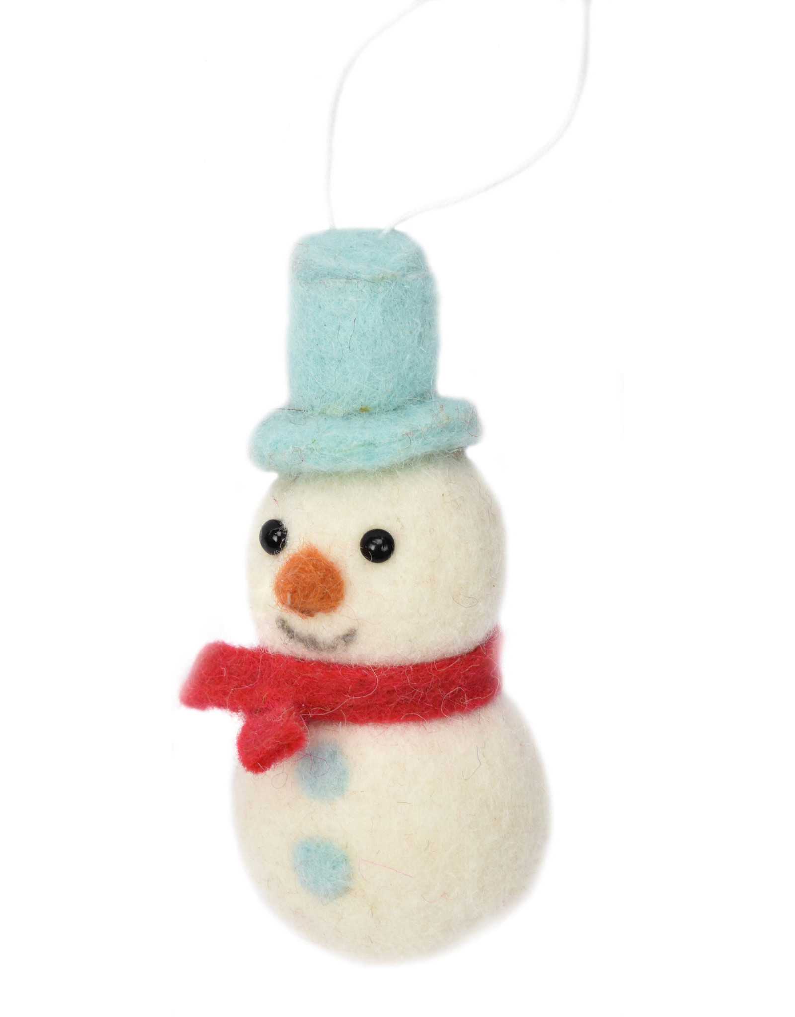 Retro Wool Snowman Ornament - 4.5”