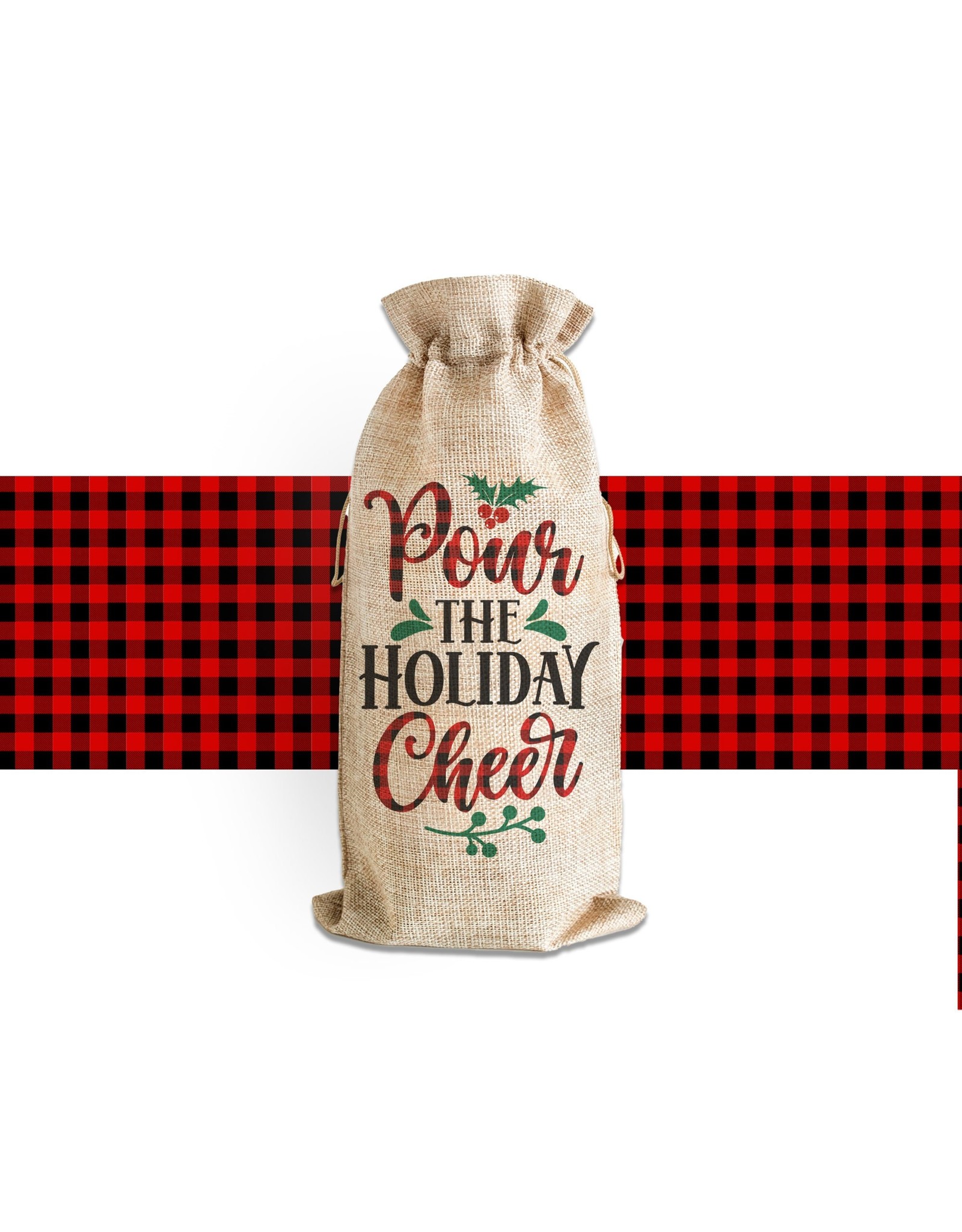 Zoey's Attic Pour The Holiday Cheer Wine - Wine Gift Bag