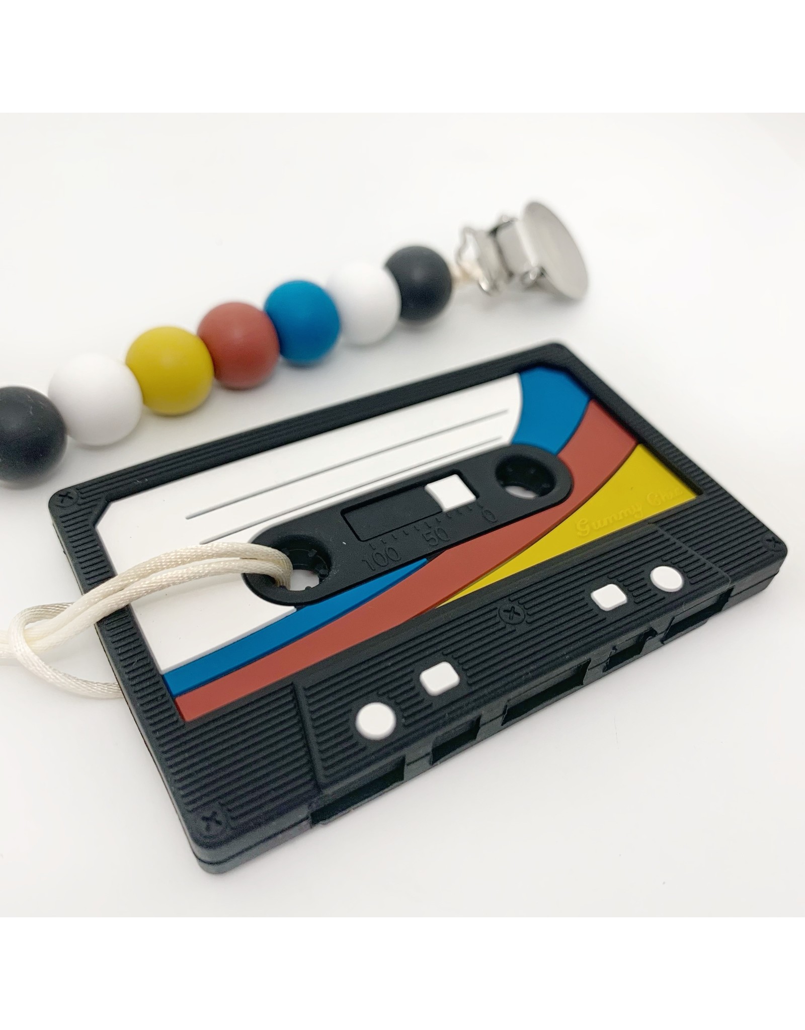 Gummy Chic Cassette Tape Teether with Clip