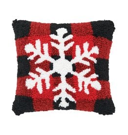 Christmas Checkerd Snowflake Pillow