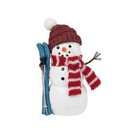 Snowman w/Skis Figurine