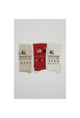 Wuaman Red Holiday Alpaca Socks  - Med