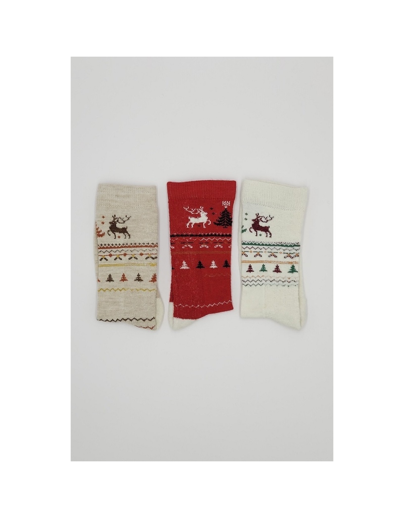 Wuaman Red Holiday Alpaca Socks  - Med