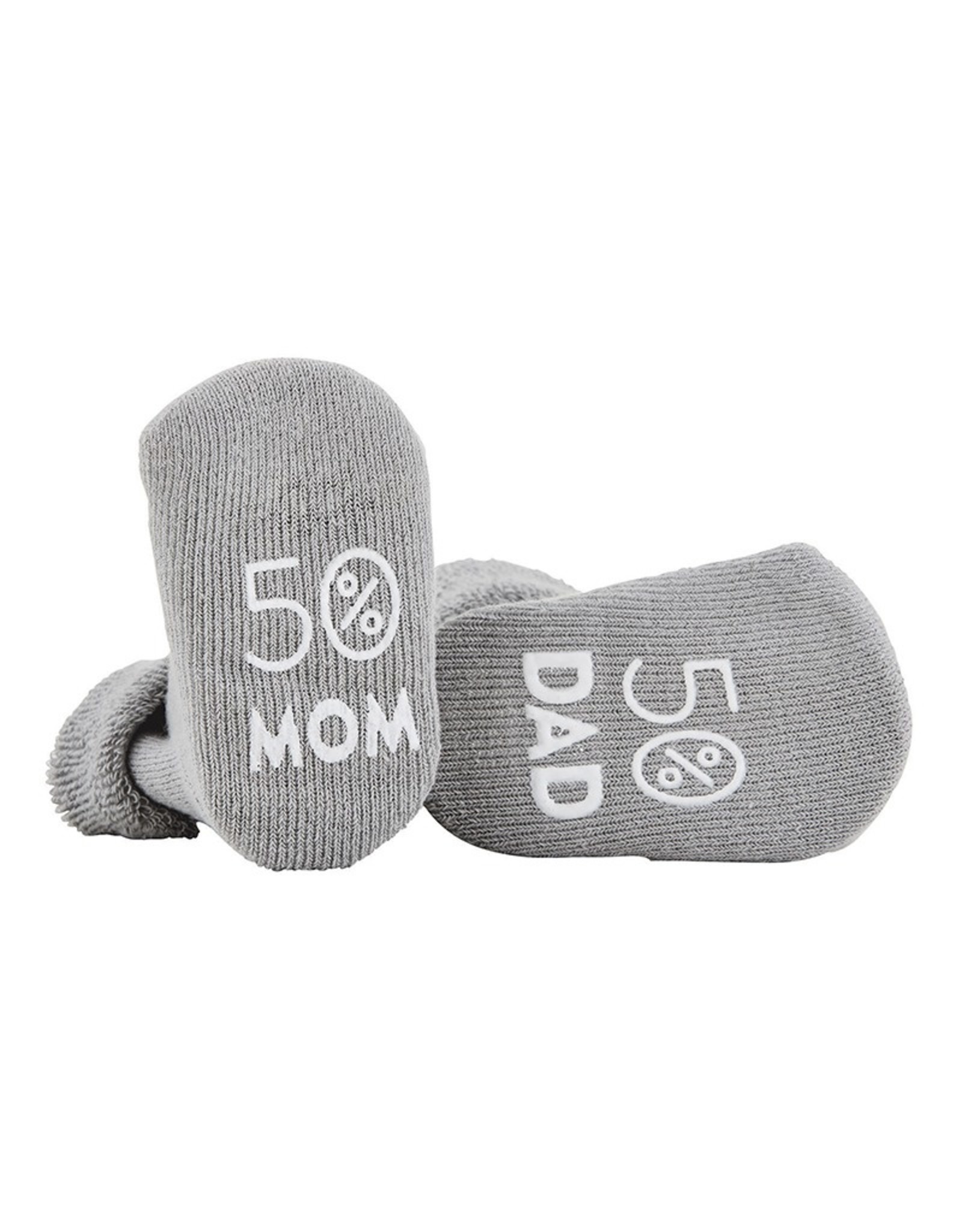 Santa Barbra Designs 50% Mom / 50% Dad Gray Socks