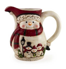 Jolly Snowman Ceramic Pitcher