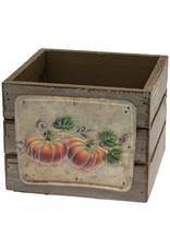 Mushroom Embossed Pumpkin Wood Crate