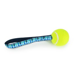 Dog & Me Summer Plaid (Blue) Tennis Ball Toss Toy