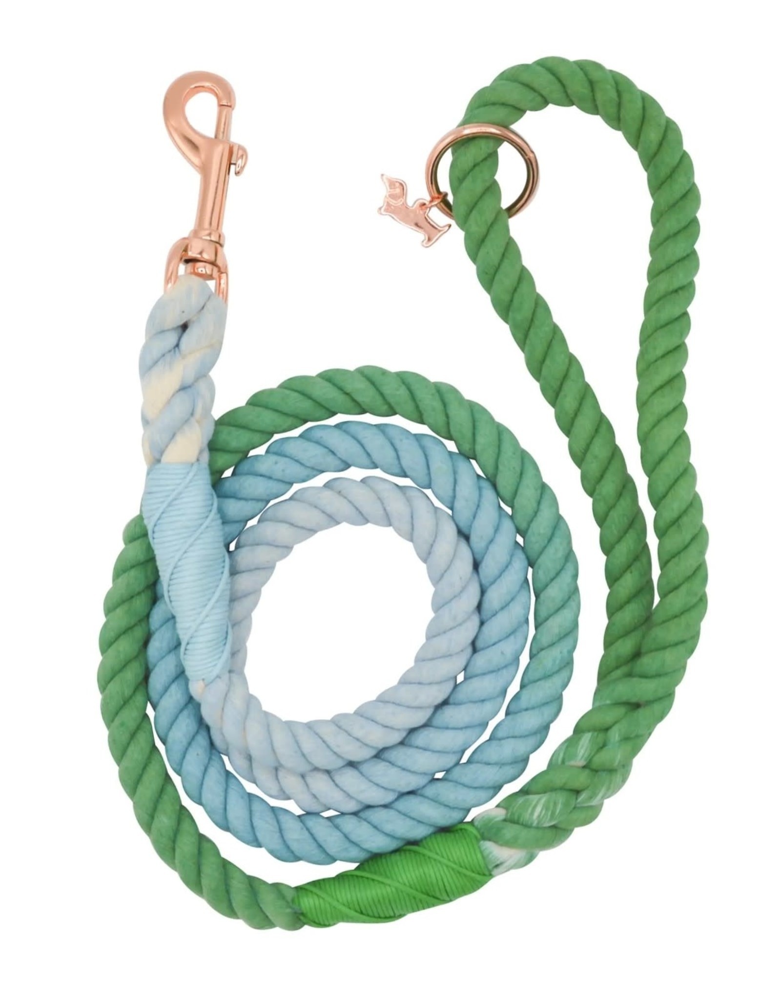 Sassy Woof Dark Green/Blue Dog Rope Leash