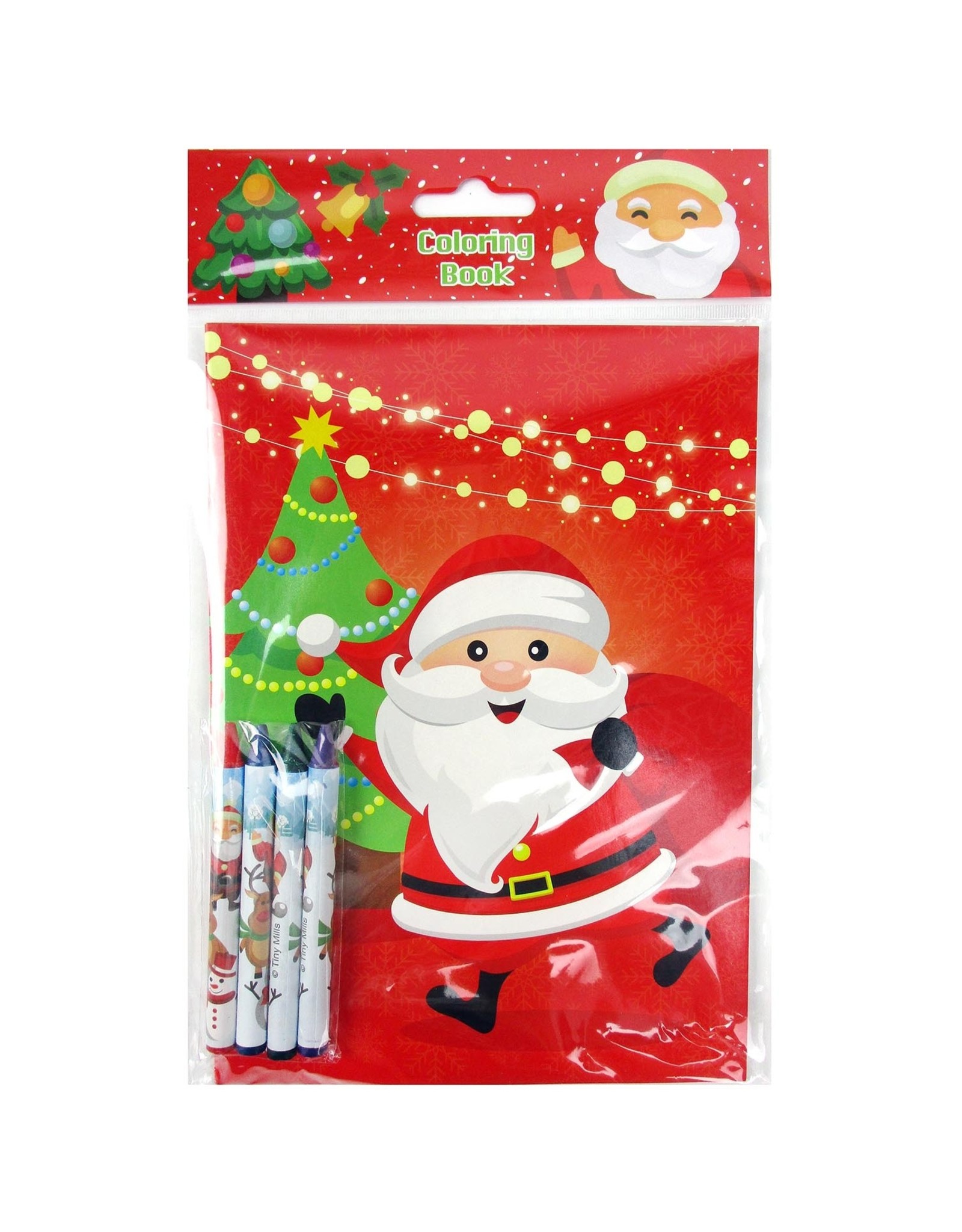 Tiny Mills Christmas Santa Coloring Books with Crayons