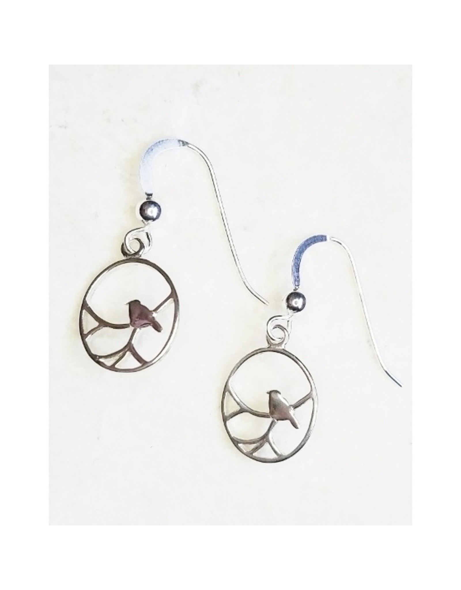 Sosie Jewelry Silver Nightingale Bird Earrings