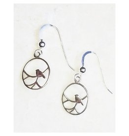 Sosie Jewelry Silver Nightingale Bird Earrings