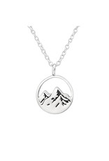 sosie Silver Mountain Etched Necklace
