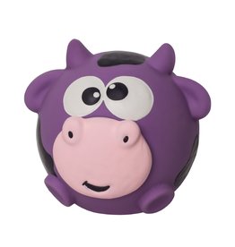 Pet Palette Outward Hound Sillyz Cow Latex Squeaky Ball Toy Purple