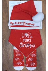 Rose Textiles Holiday 3 Piece Set - First Christmas Red
