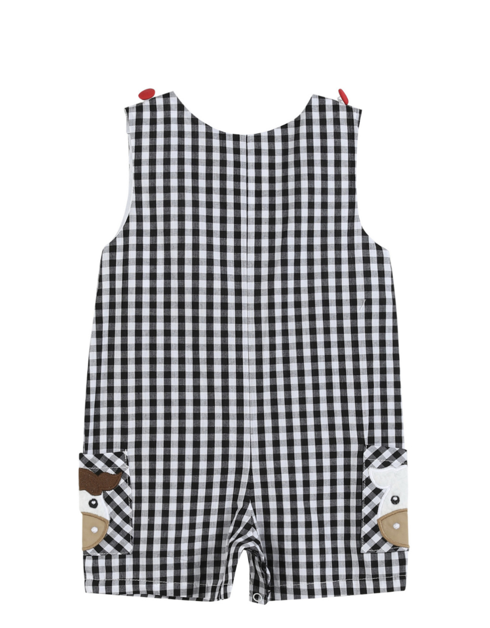 Black Gingham Barn Scene Overalls