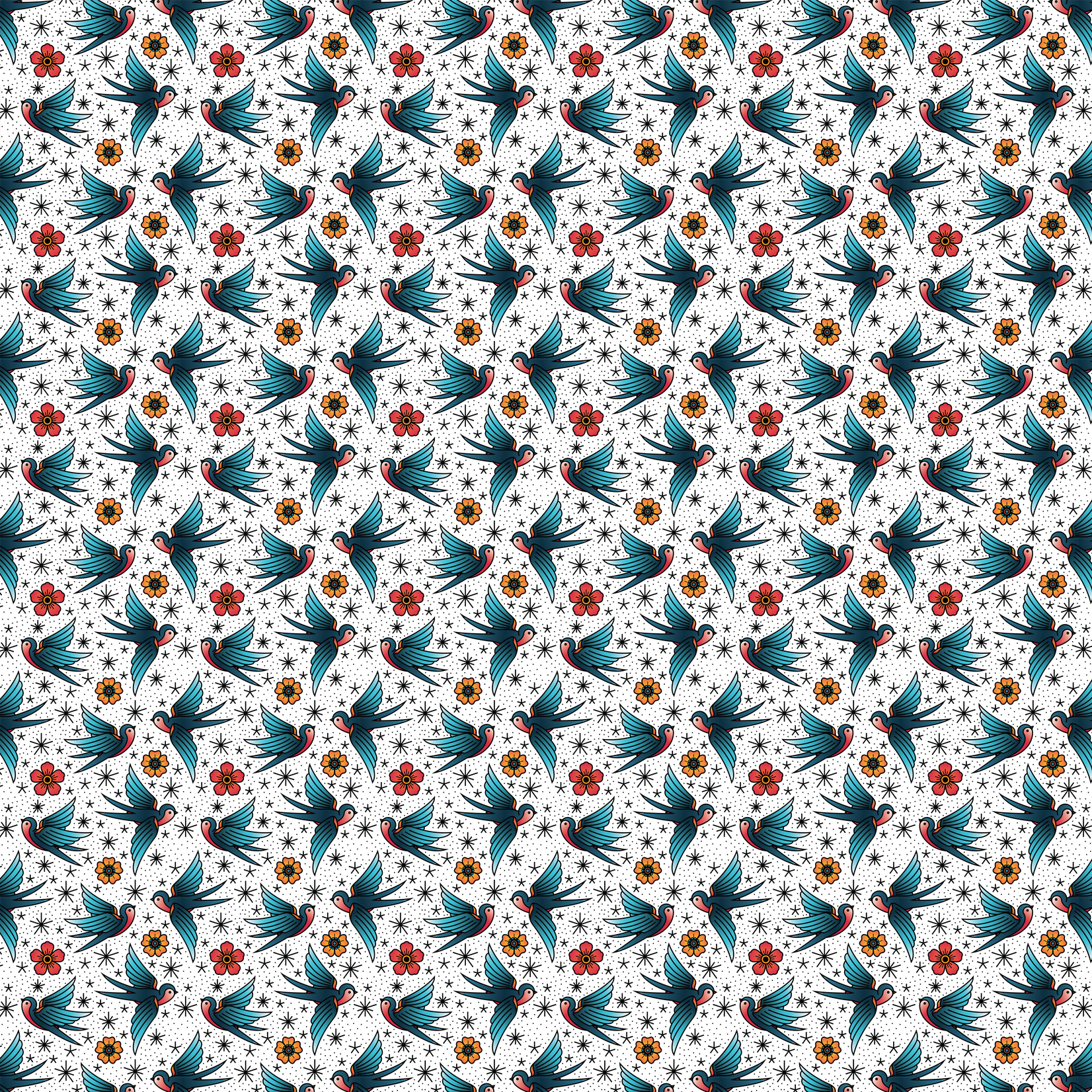 TVD Traditional Tattoo Birds