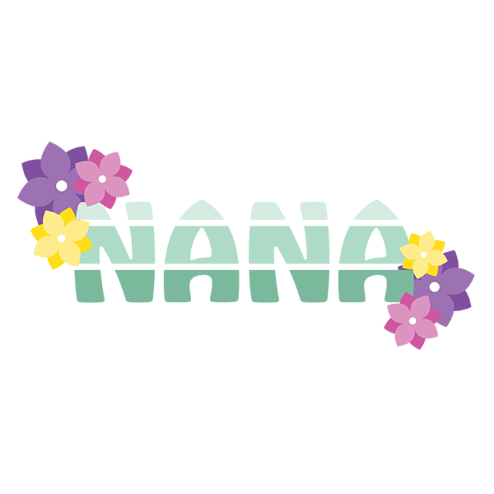 Nana With Flowers Transfer