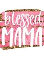 Blessed Mama Pink and Glitter Transfer