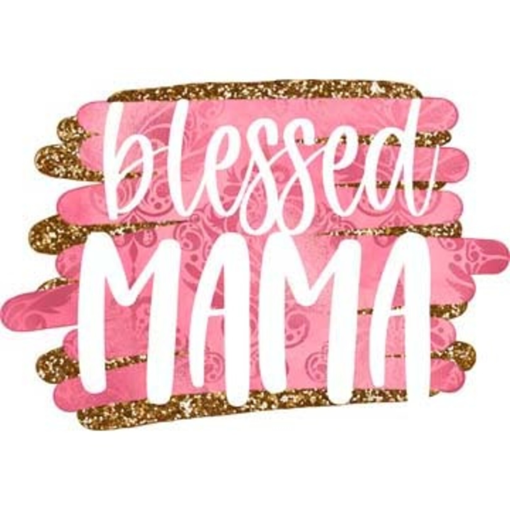 TVD Blessed Mama Pink and Glitter Transfer