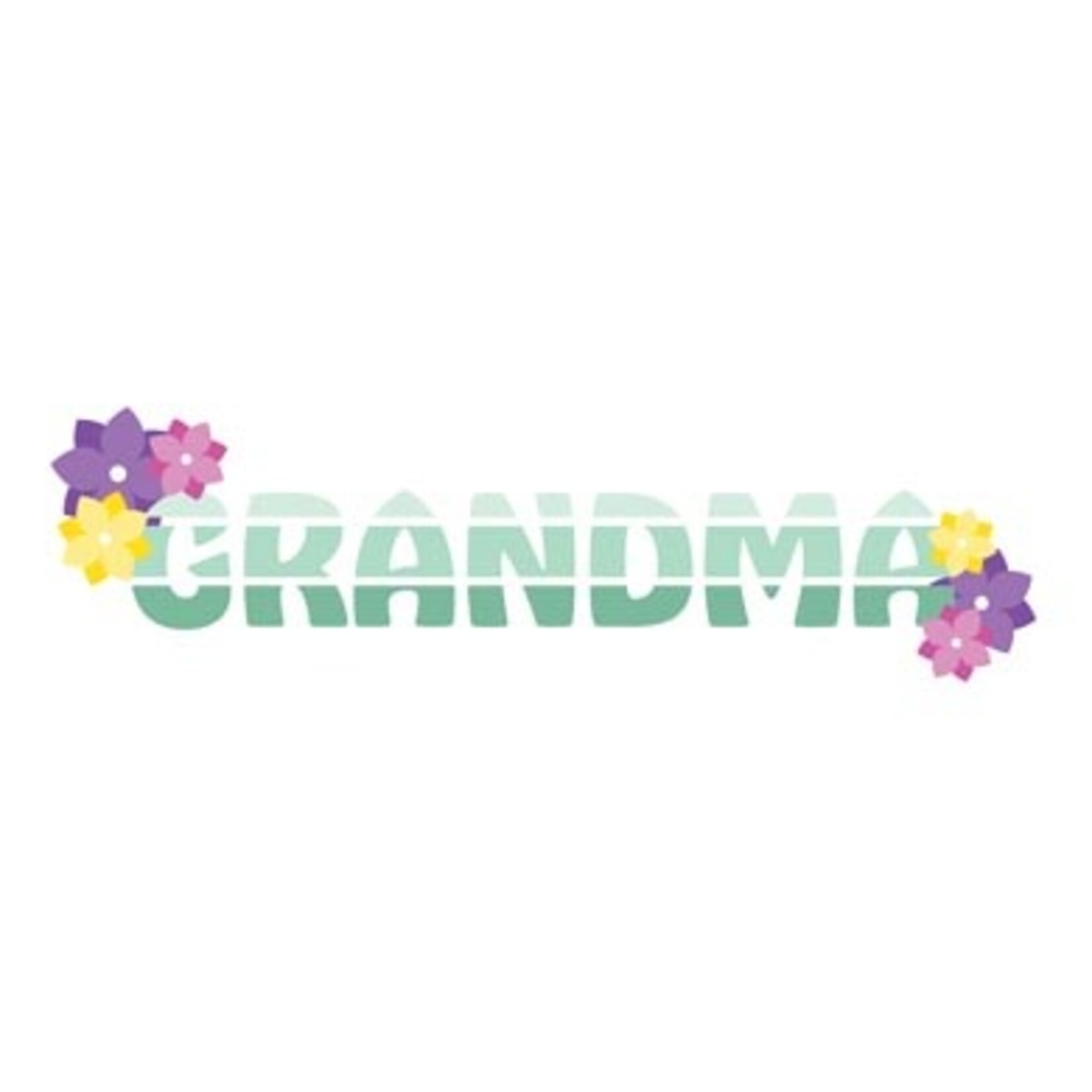 Grandma With Flowers Transfer