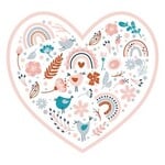 TVD Floral Heart Transfer