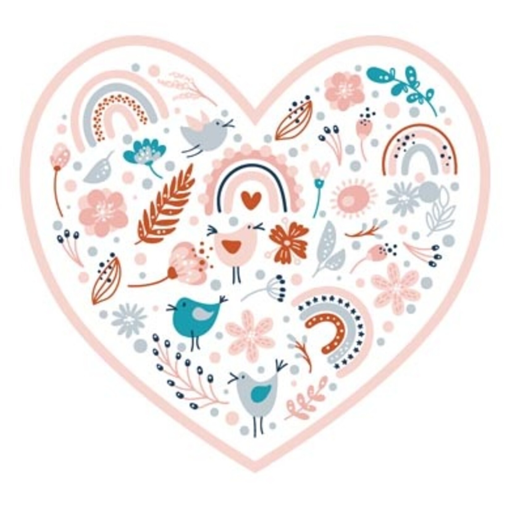 TVD Floral Valentine Heart Transfer