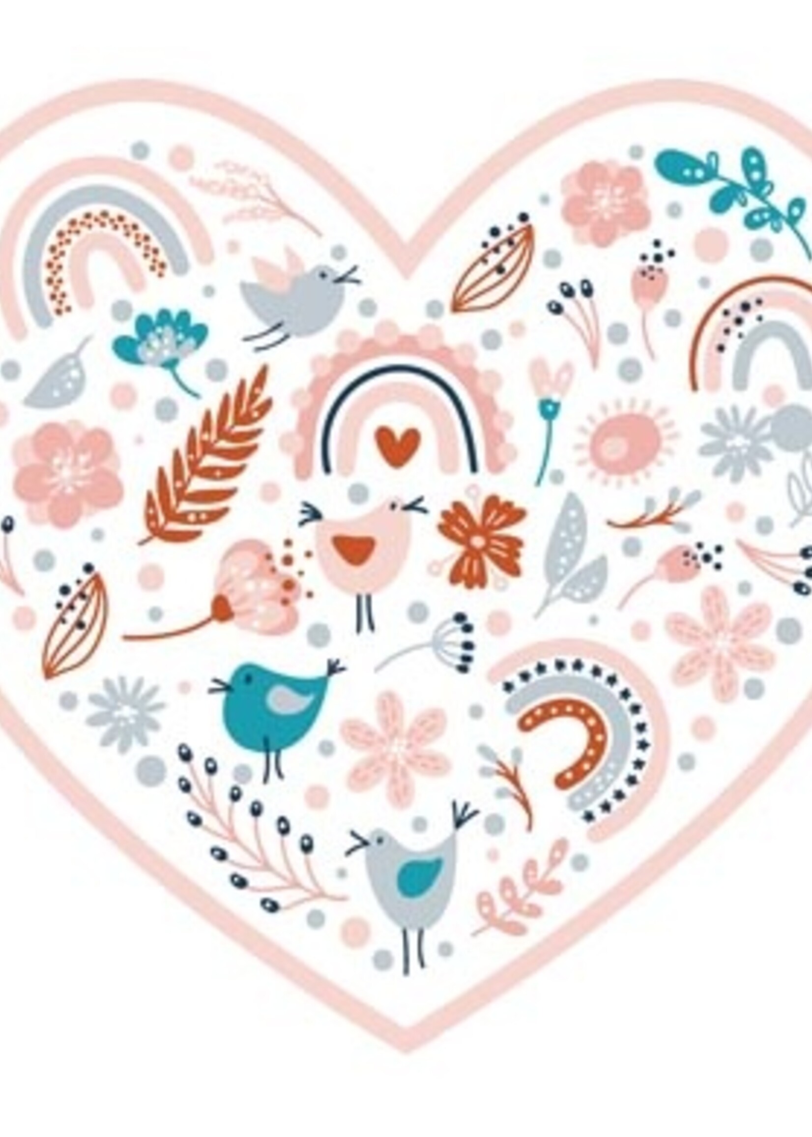 Floral Valentine Heart Transfer