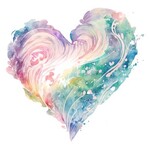 TVD Pastel Watercolor Heart Transfer
