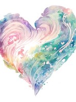 Pastel Watercolor Heart Transfer