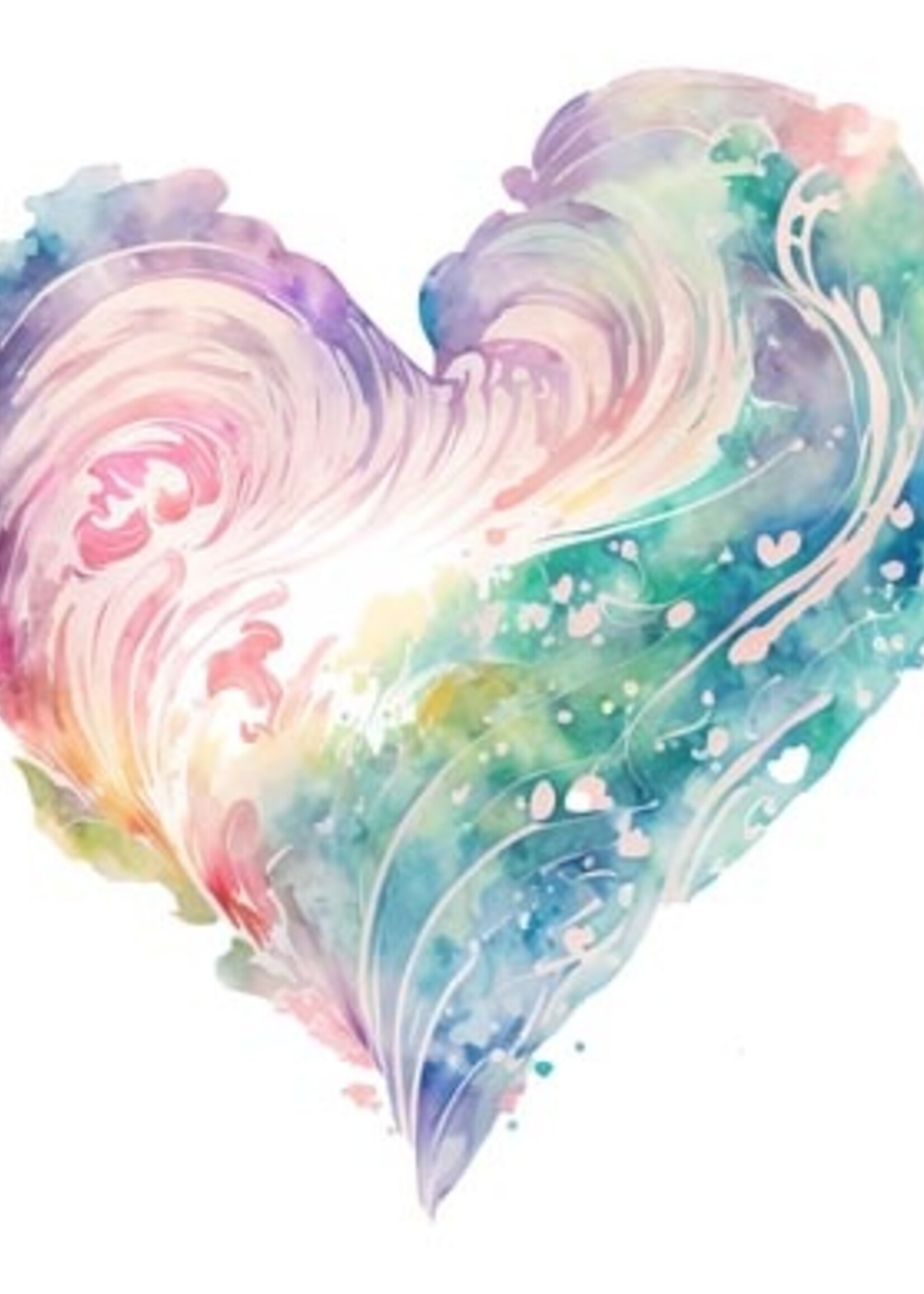 Pastel Watercolor Heart Transfer