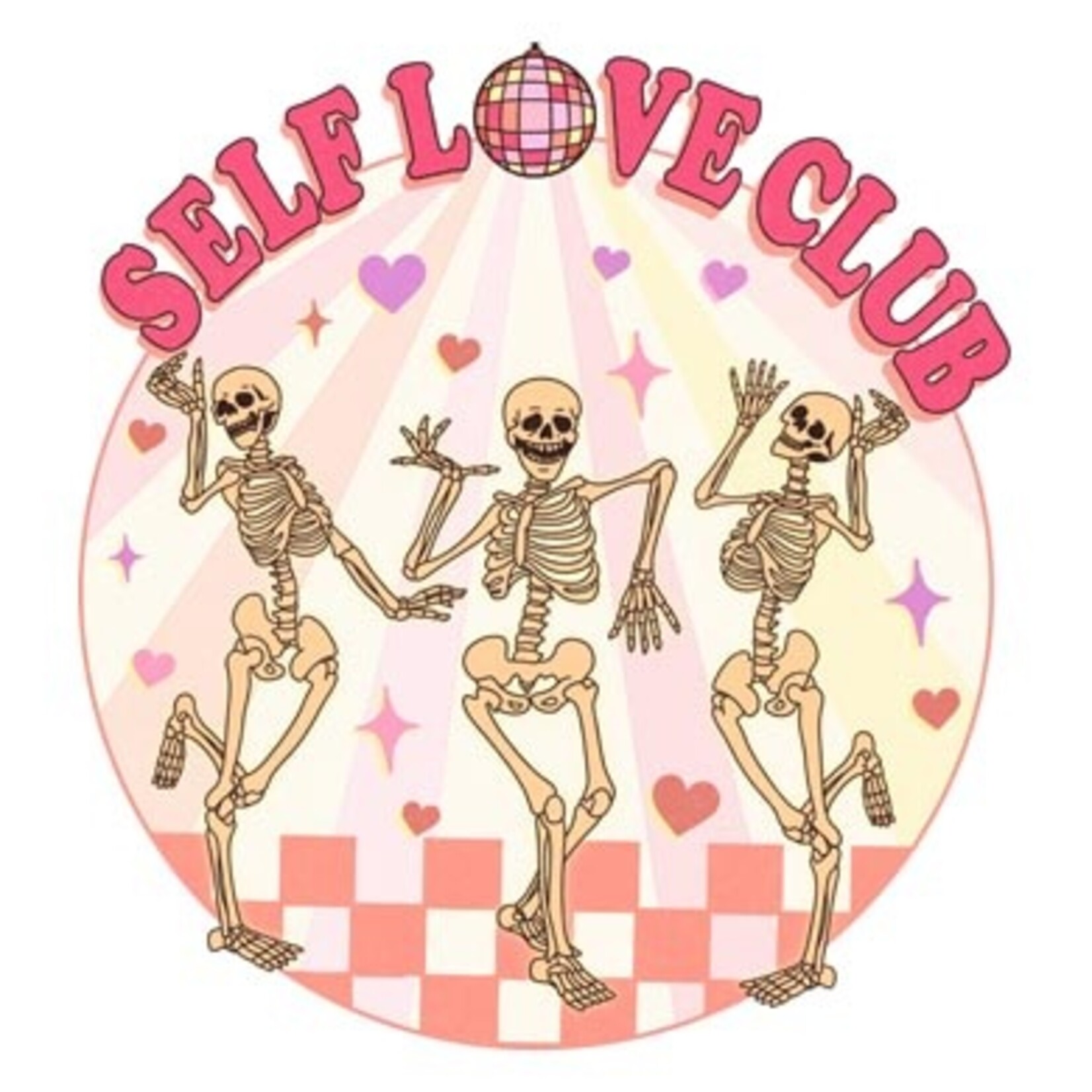 Self love club Valentine's dancing skeletons transfer