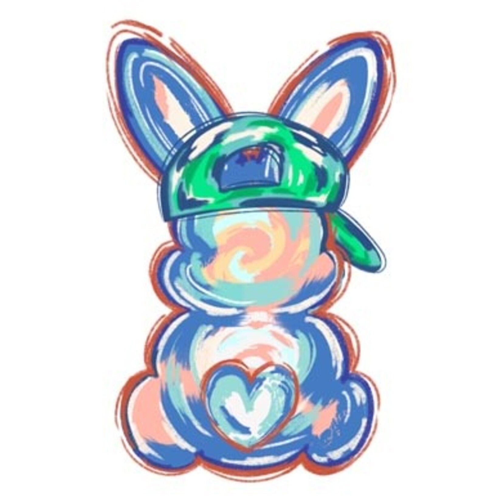 Brush Stroke Bunny Boy Easter Transfer
