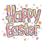 Brush Stroke Happy Easter Transfer
