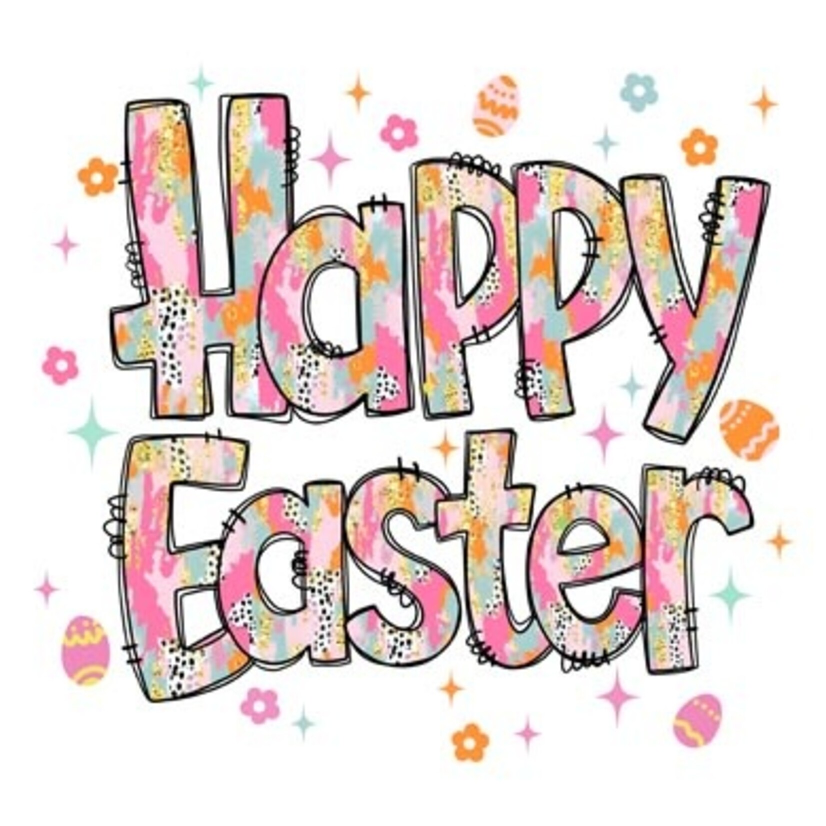 Brush Stroke Happy Easter Transfer