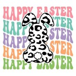 Happy Easter Leopard Bunny Transfer