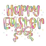 Happy Easter with Bow Transfer