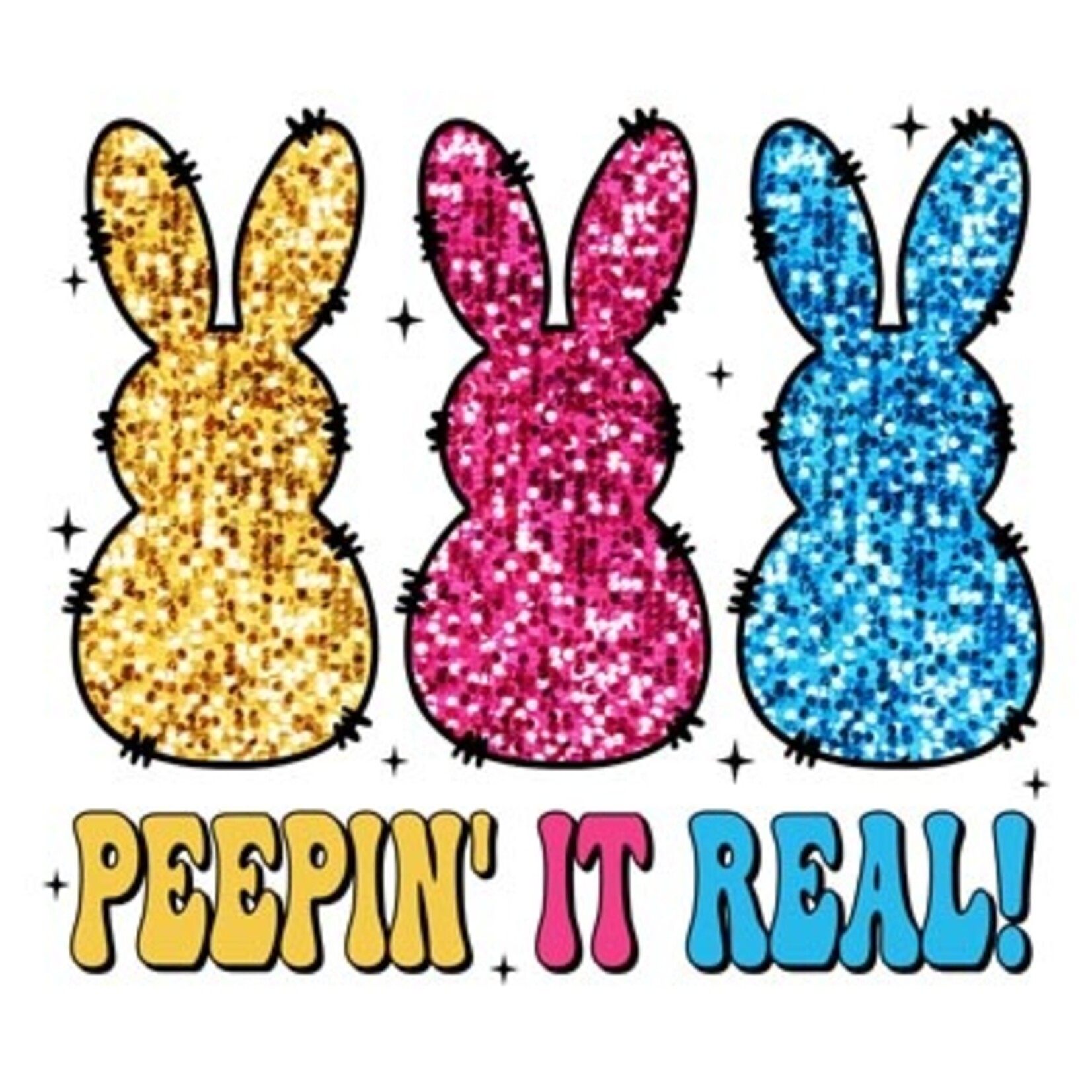 Sequin Peepin it Real Easter Transfer