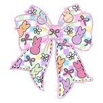 Pink Glitter Peeps Bow Transfer
