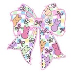 Pink Glitter Peeps Bow Transfer
