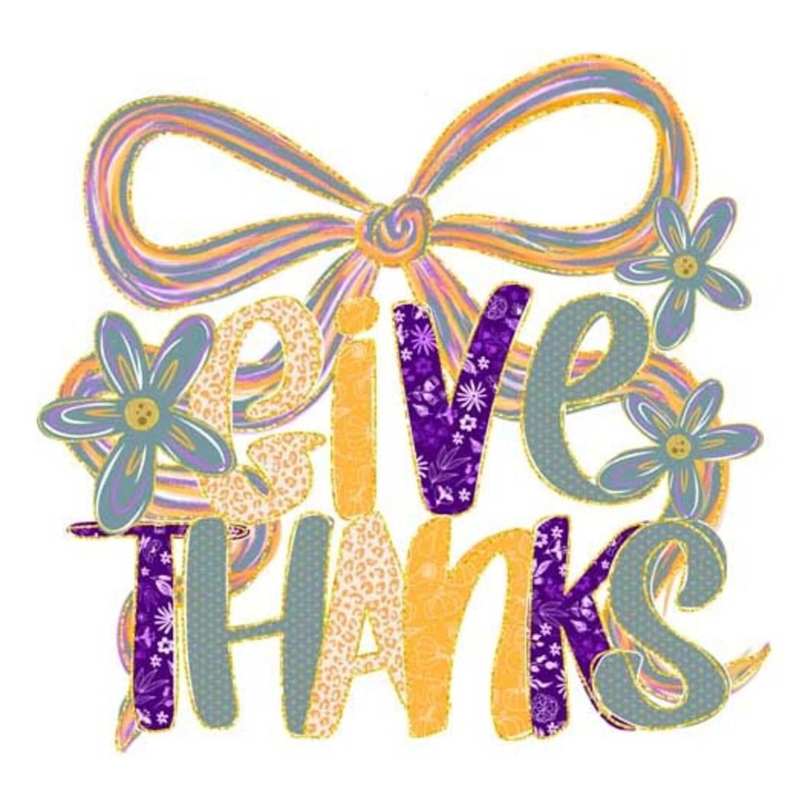 Brush Stroke Give Thanks Transfer